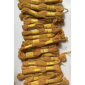 Vintage DMC Wool Yarn Laine Divisible 5 Meters Lot of 24 Orange Brown